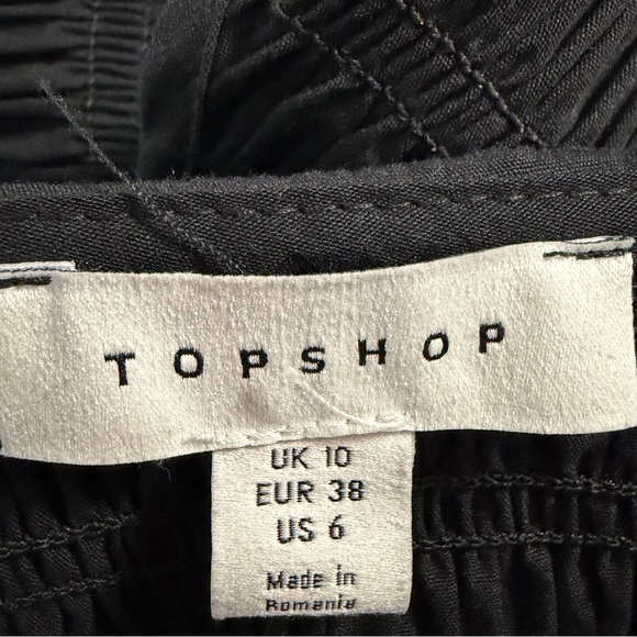 NEW Topshop Black Cotton V-neck Ruffle Midi Dress Size 6 - 23052 - Picture 9 of 13